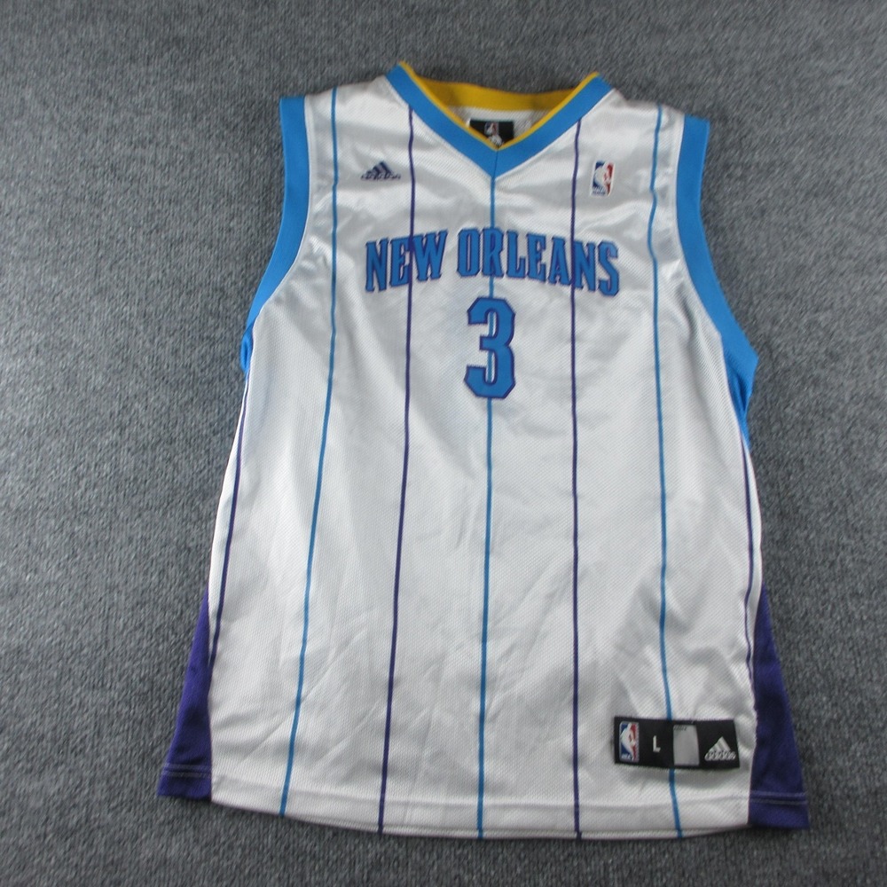 New Orleans Hornets Jersey Boys Large White NBA Basketball Adidas Chris Paul 3